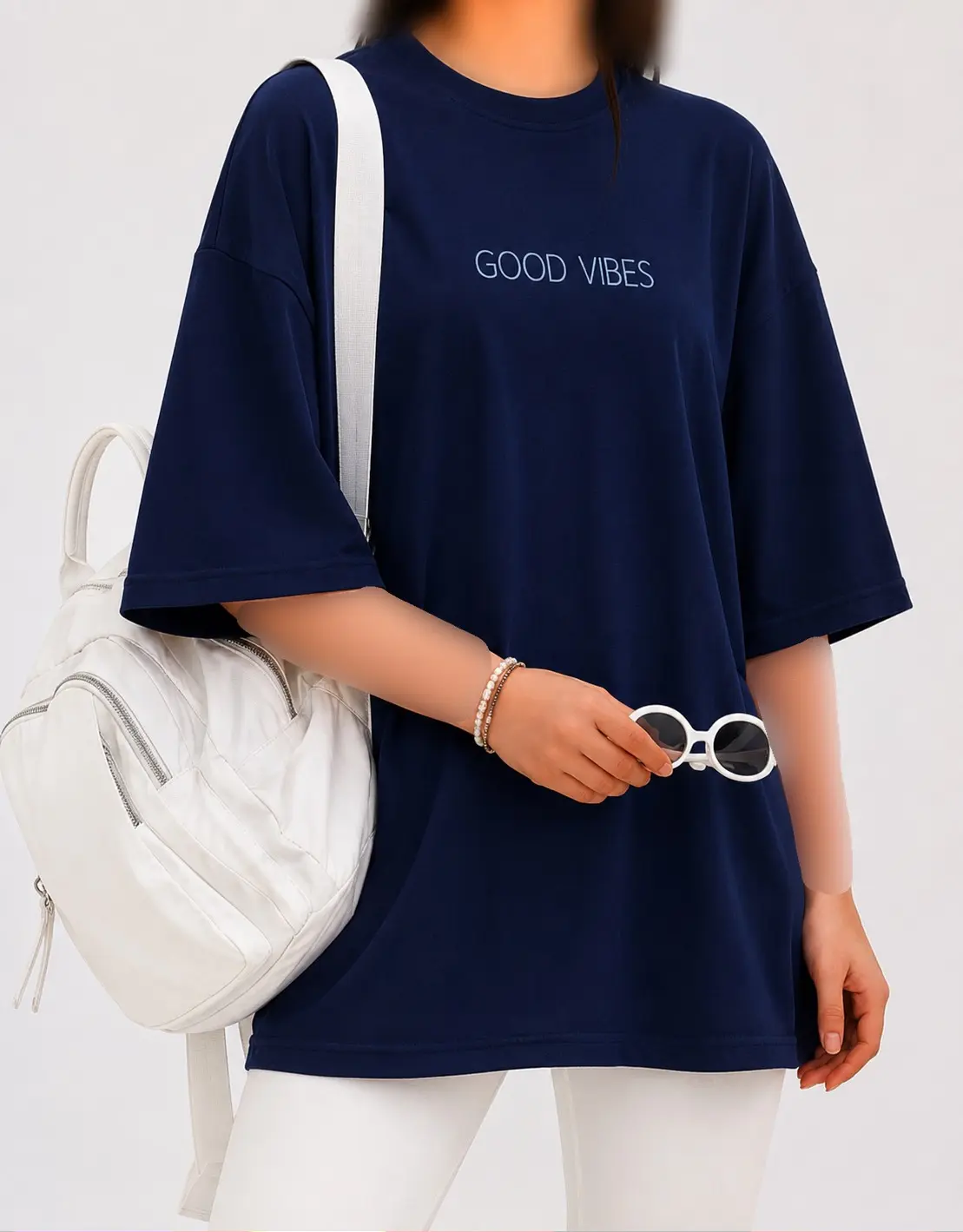 تیشرت لانگ باکسی GOOD VIBES